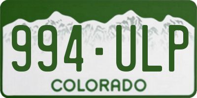 CO license plate 994ULP