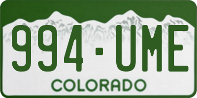 CO license plate 994UME