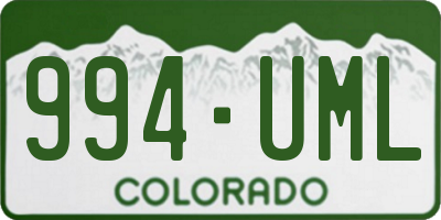 CO license plate 994UML