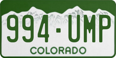 CO license plate 994UMP