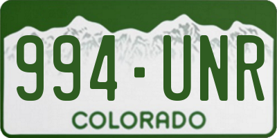 CO license plate 994UNR