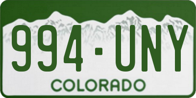 CO license plate 994UNY