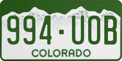 CO license plate 994UOB