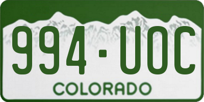 CO license plate 994UOC