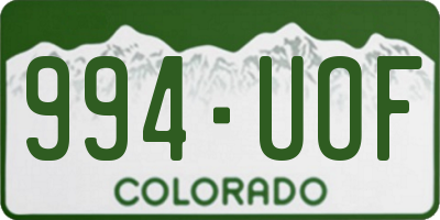 CO license plate 994UOF