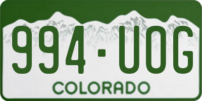 CO license plate 994UOG