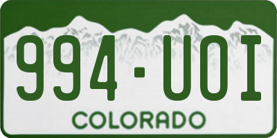 CO license plate 994UOI
