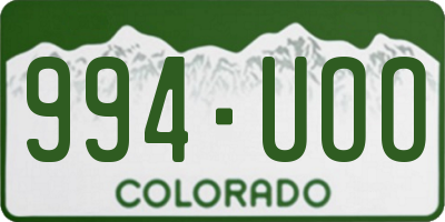 CO license plate 994UOO
