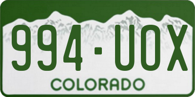 CO license plate 994UOX