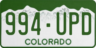 CO license plate 994UPD