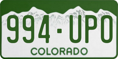 CO license plate 994UPO