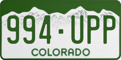 CO license plate 994UPP