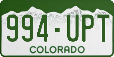 CO license plate 994UPT