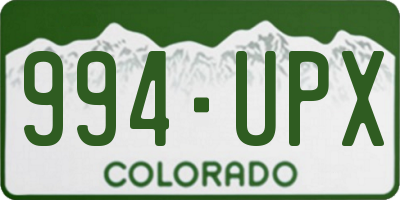 CO license plate 994UPX