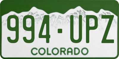CO license plate 994UPZ