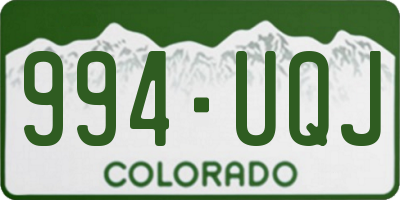 CO license plate 994UQJ