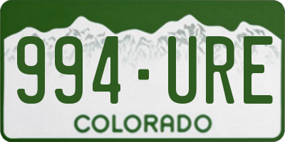 CO license plate 994URE