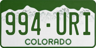 CO license plate 994URI