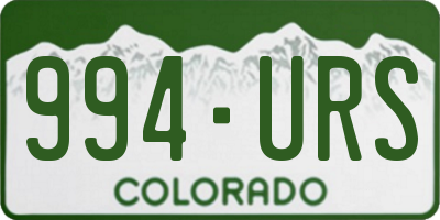 CO license plate 994URS
