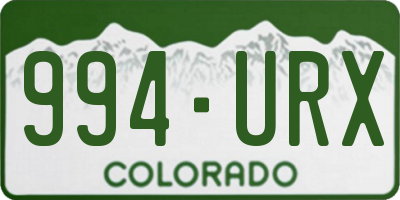 CO license plate 994URX