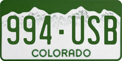 CO license plate 994USB