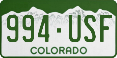 CO license plate 994USF