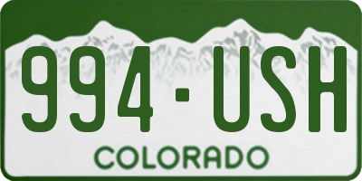 CO license plate 994USH