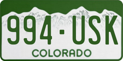 CO license plate 994USK