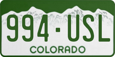 CO license plate 994USL