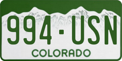 CO license plate 994USN