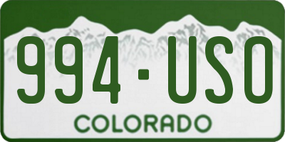 CO license plate 994USO