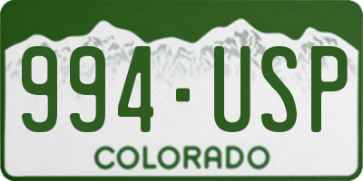 CO license plate 994USP