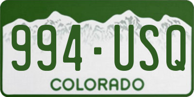 CO license plate 994USQ