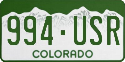 CO license plate 994USR
