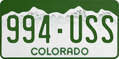 CO license plate 994USS