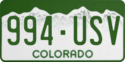 CO license plate 994USV
