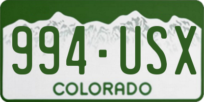 CO license plate 994USX