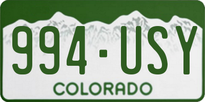 CO license plate 994USY