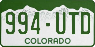 CO license plate 994UTD