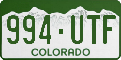 CO license plate 994UTF