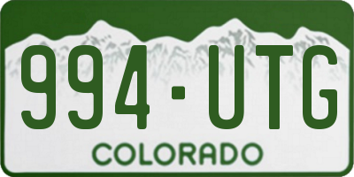 CO license plate 994UTG