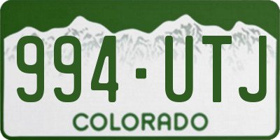 CO license plate 994UTJ