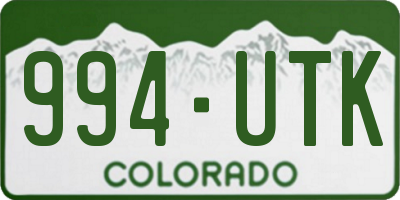 CO license plate 994UTK