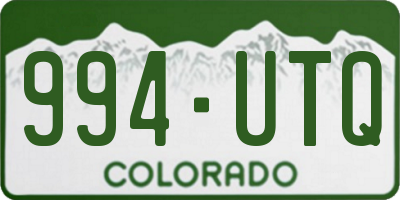 CO license plate 994UTQ