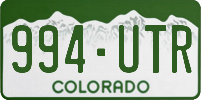 CO license plate 994UTR