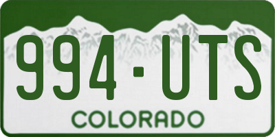 CO license plate 994UTS