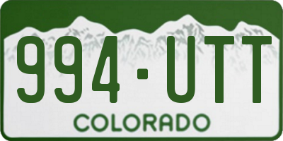 CO license plate 994UTT