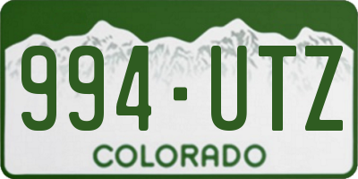 CO license plate 994UTZ