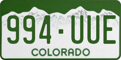 CO license plate 994UUE
