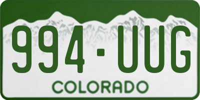 CO license plate 994UUG